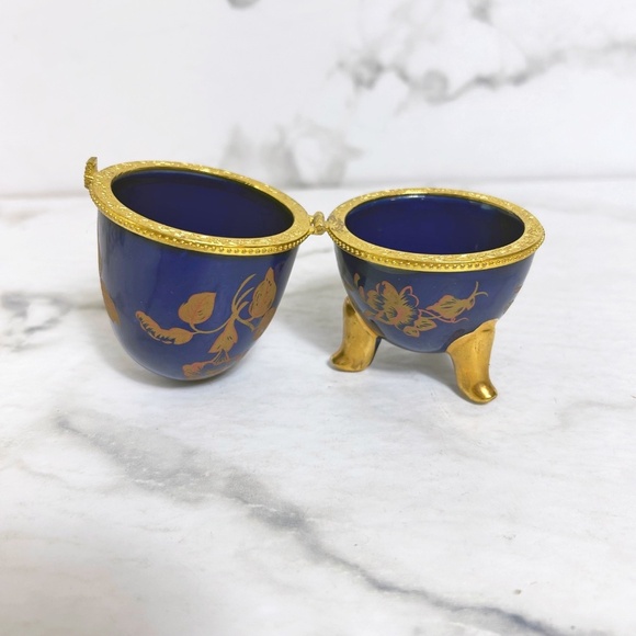 Vintage Indigo Collectible egg trinket box jewellery box - Picture 6 of 10